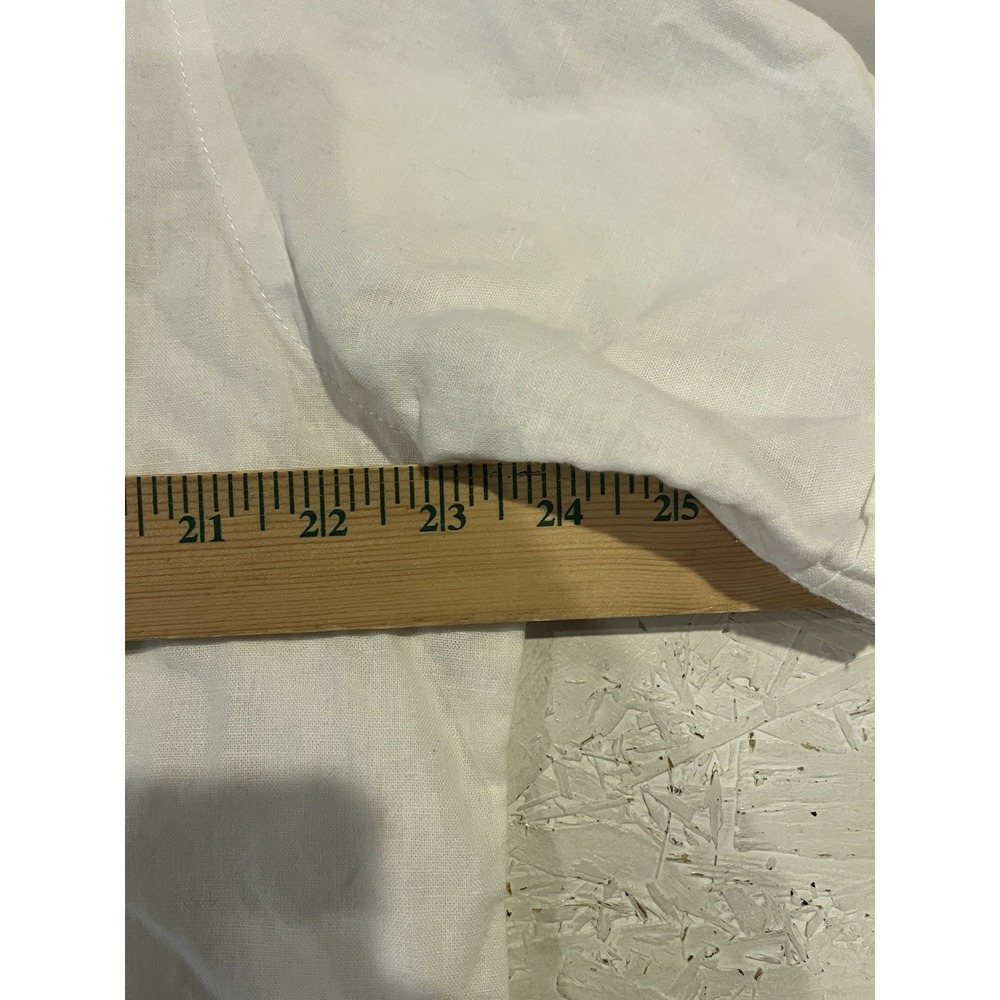 Tasso Elba Island Natural Linen Wooden Button Up Shirt Men's Size Large White - Picture 9 of 11
